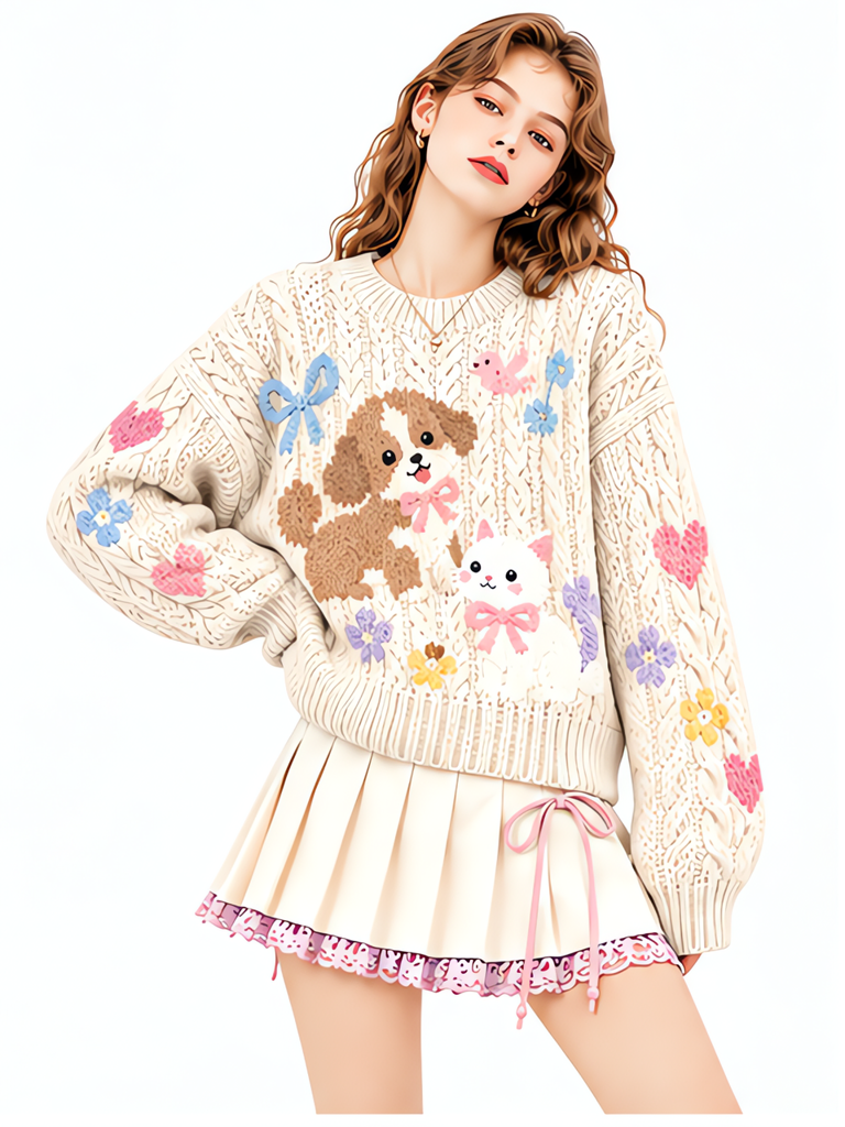 Classic Cable-Knit Core-Spun Yarn