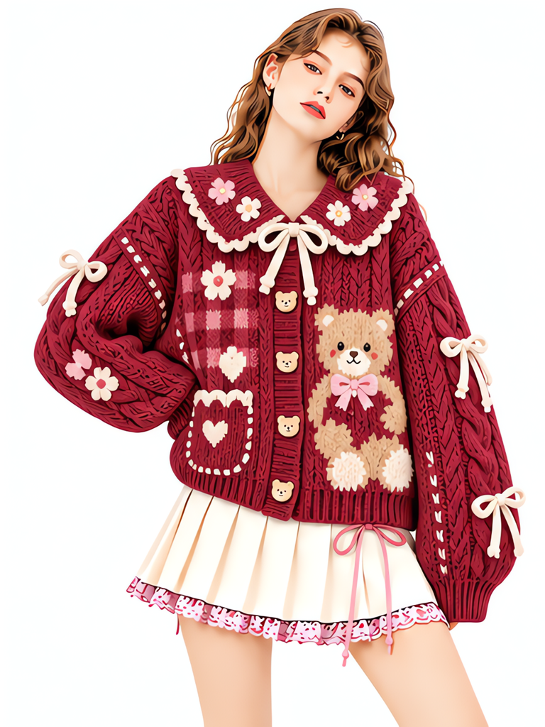 Classic Cable Knit Acrylic-Cotton Sweater